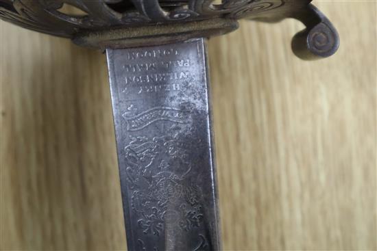 An Edward VII Wilkinson cavalry officers sword with scabbard